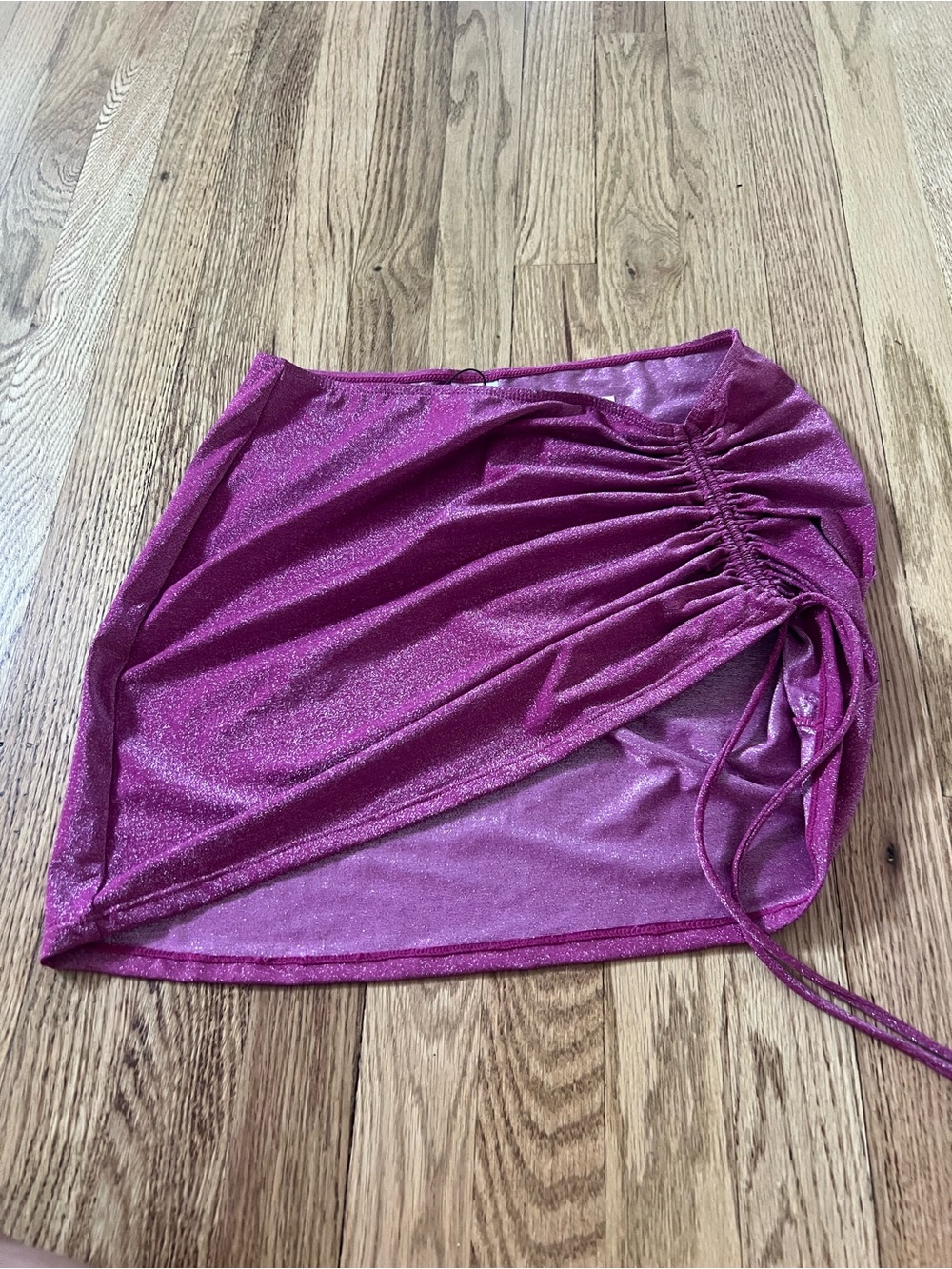 BCBGeneration Magenta Drawstring Ruched Swim Skirt